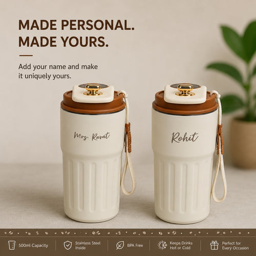 ThermoSip™ Smart Temperature Mug – 500ml Leakproof Travel Cup